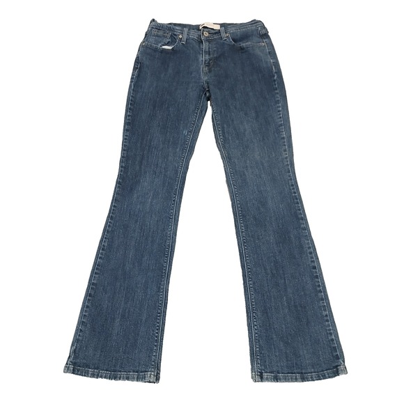 Levis 515 Bootcut Jeans Womens 29x34 Blue Denim Stretch Mid Rise Flap Pockets - Picture 1 of 14